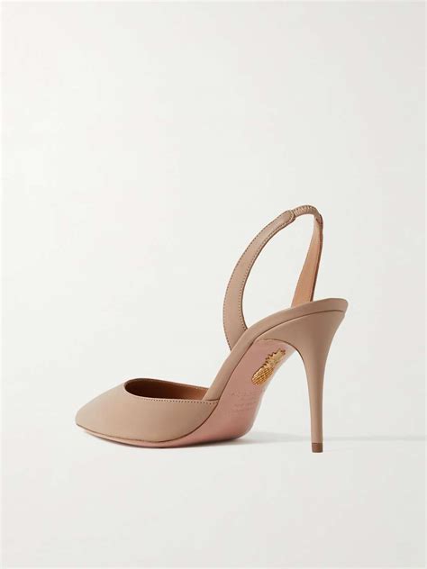 AQUAZZURA So Nude Leather Slingback Pumps NET A PORTER
