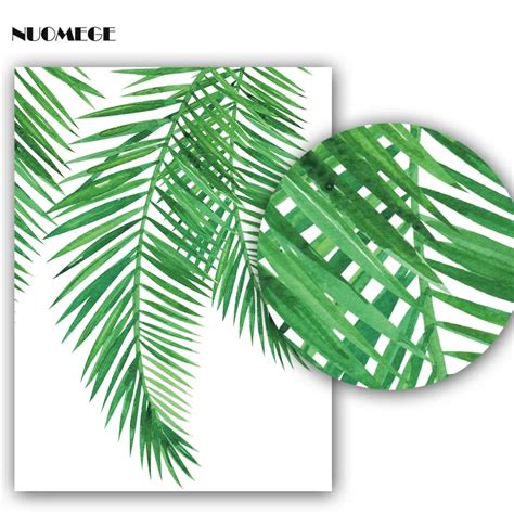 Tropical Palm Leaf Canvas Painting Fresh Monstera Nordic Minimalist