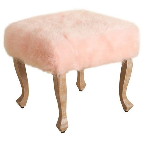 Blush Pink Faux Fur Square Ottoman 120 Liked On Polyvore Featuring