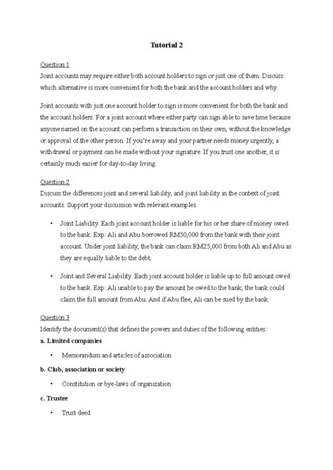 BO Tutorial 2: Joint Accounts, Liabilities, and Banking Procedures