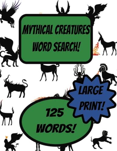 Mythical Creatures Word Search 125 Words Large Type Solutions In The