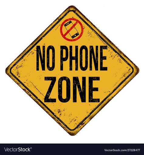 No Phone Zone Vintage Rusty Metal Sign Royalty Free Vector