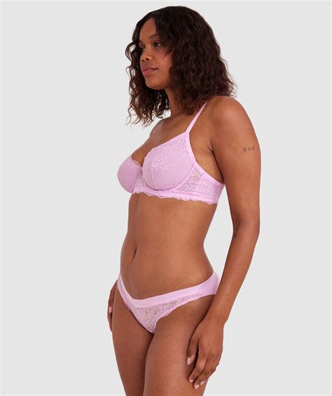 Bras N Things Luxe Lace Bikini Brief Pink