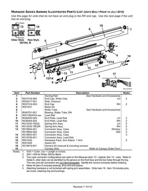 Marquee Illustrated Parts List Carefree Of Colorado