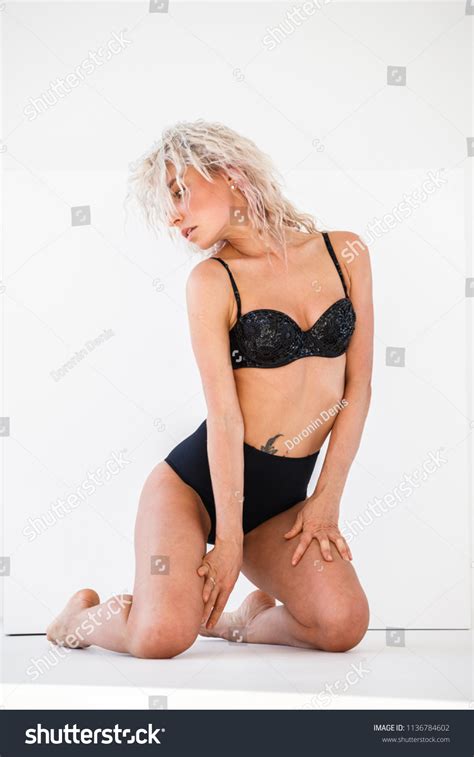Beautiful Sexy Blonde Lingerie Posing Bright Stock Photo Shutterstock