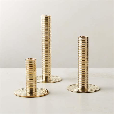 Spencer Brass Taper Candle Holder Set Of 3 CB2