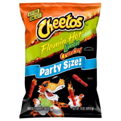 Cheetos Cheese Flavored Snacks Flamin Hot Limon Flavored Crunchy Party Size Smart Final
