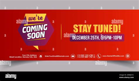 Coming Soon Announcement Banner In Red We Are Coming Soon Vector