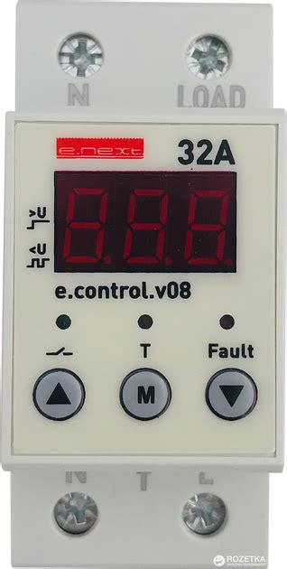 Реле контроля напряжения E.NEXT однофазное 32А c индикацией e.control ...