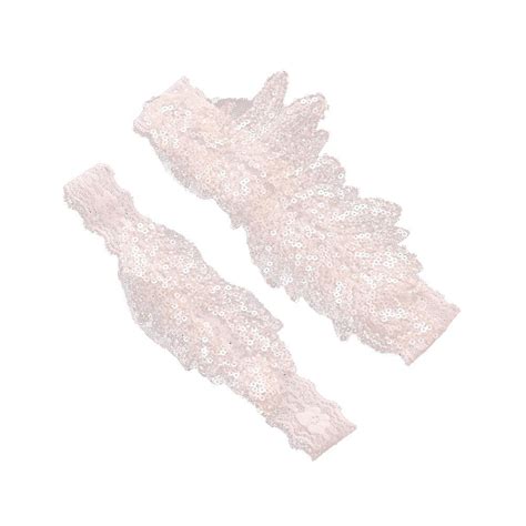 Homemaxs Pair Bridal Lace Garter Paillette Pattern Thigh Ring Sexy