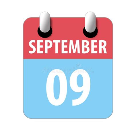 September 9th Day 9 Of Monthsimple Calendar Icon On White Background