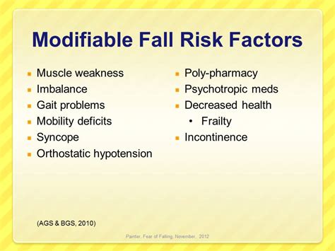 Fall Risk Factors Jane Painter Assistive Technology Assessments