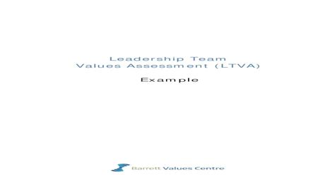 Leadership Team Values Assessment Ltva Example · This Leadership Team