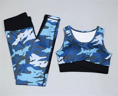 Камуфляжные сетчатые спортивные костюмы для фитнеса, женский набор ...
