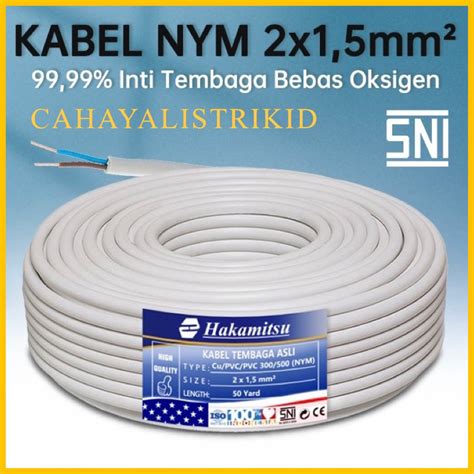 Jual KABEL NYM 2 X 1 5MM 50 YARD FULL KABEL LISTRIK TEMBAGA MURNI PVC