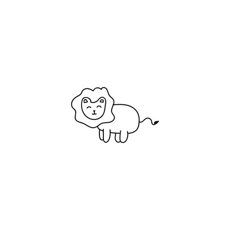 Premium Vector Hand Drawn Cute Lion Icon Simple Doodle Icon