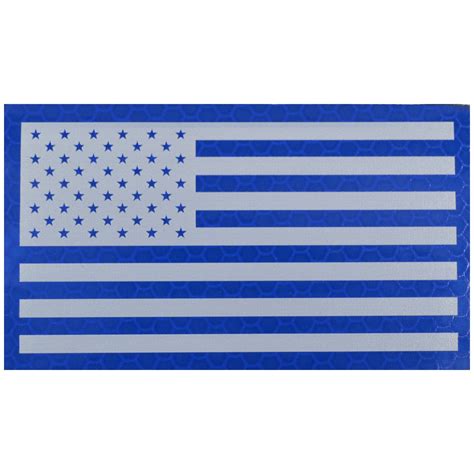 Reflective Printed Blue/White US Flag - 2x3.5 Patch