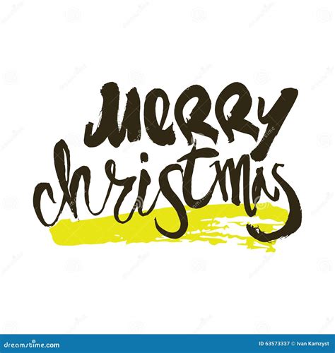 Merry Christmas Calligraphy Handwritten Modern Brush Lettering Stock