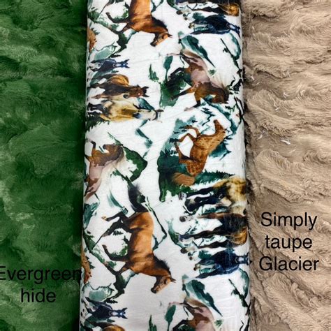 Basil Wild Horse Digital Shannon Fabrics Cuddle Minky Funky Monkey