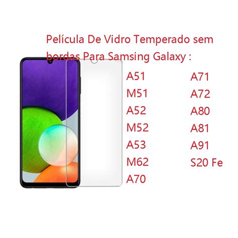 4peças Película De Vidro Temperado sem bordas Para Samsing Galaxy A51