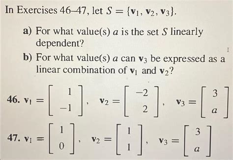 Solved In Exercises Let S V V V A Chegg