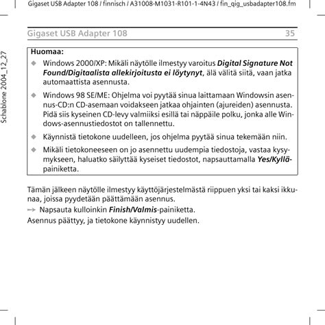 CyberTAN Technology UW601H Gigaset USB Adapter 108 User Manual Qig