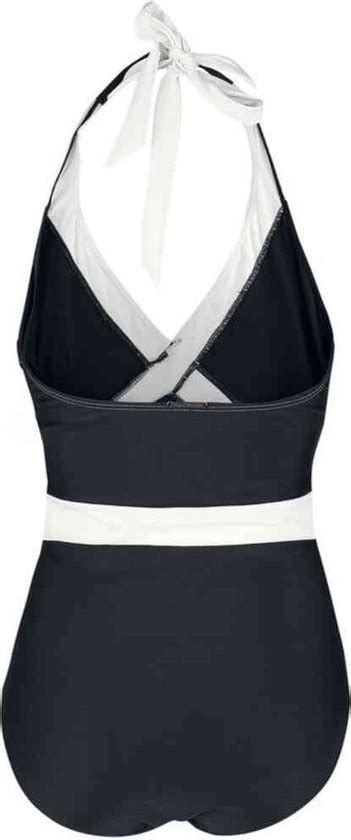 Pussy Deluxe Badpak XS Criss Cross Zwart Wit Bol