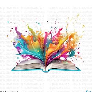 Open Book Clipart, Open Book PNG, Colorful Book, Rainbow Book ...