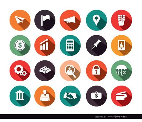 20 Financial Circle Icons Vector Download