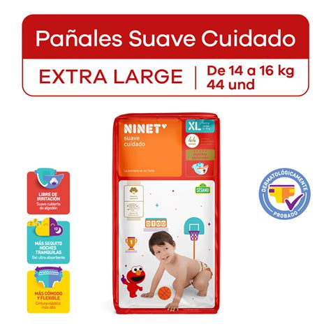 Pañales Ninet Suave Cuidado Talla XL 44un Inkafarma