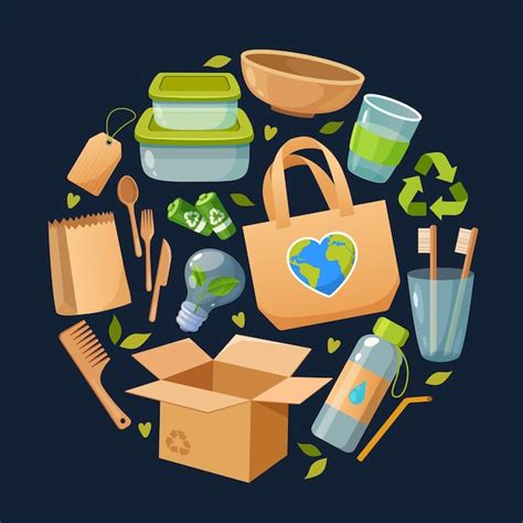 Premium Vector | Zero waste lifestyle elements set