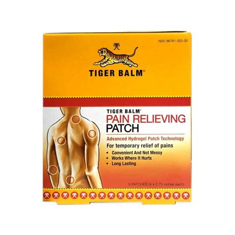 Tiger Balm Pain Relieving Patch Advanced Hydrogel Patch Technology 5 Ct