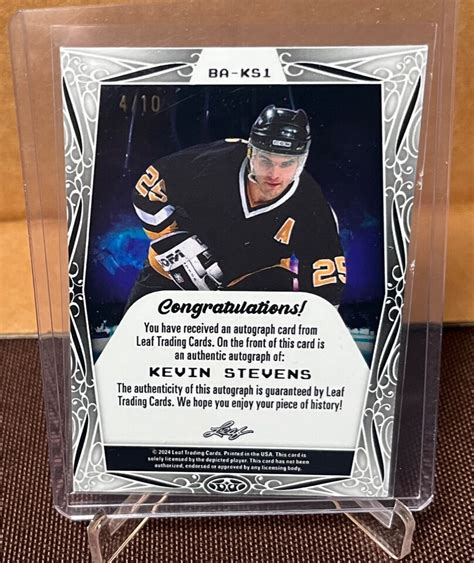 Leaf Metal Hockey Kevin Stevens Penguins Cyrstal Ice Auto