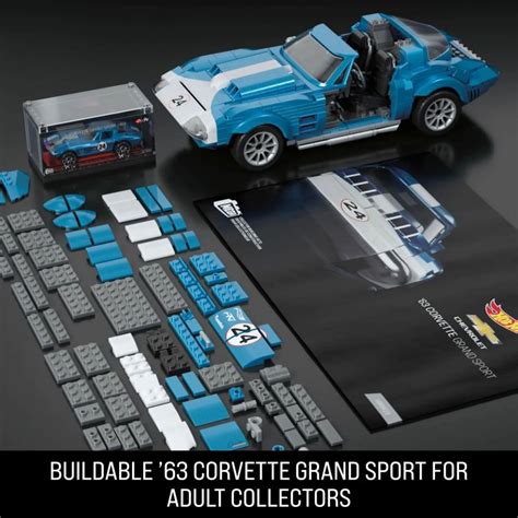 MEGA BLOKS HWW non HOT WHEELS CORVETTE GRAND SPORT bộ đồ chơi xếp lắp ráp ghép mô hình Creator