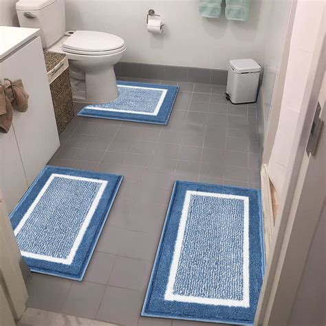 Hebe Lot De Tapis De Salle De Bain Antid Rapants En Microfibre Avec