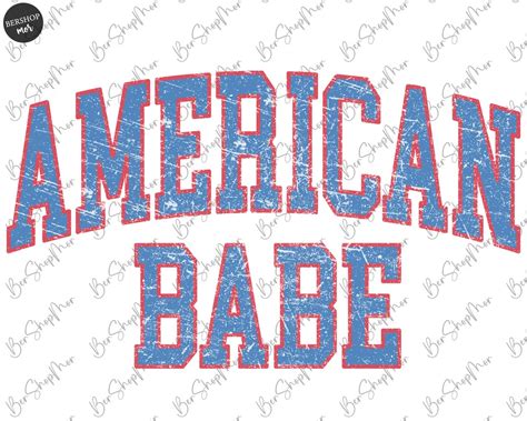 4th Of July Png American Babe Png Retro Png USA Png American Patriotic Png Varsity Png