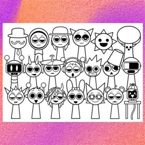 sprunki coloring page  png     size digital  etsy