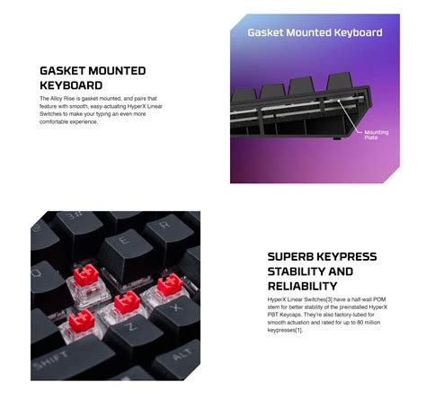 Hyperx Alloy Rise Hot Swappable Key Red Linear Switch Wired Mechanical Gaming Keyboard G A Aa