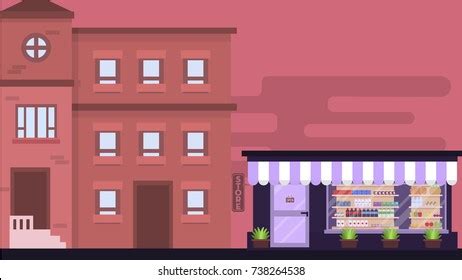 City Street Background Vector Illustration Stock Vector (Royalty Free ...