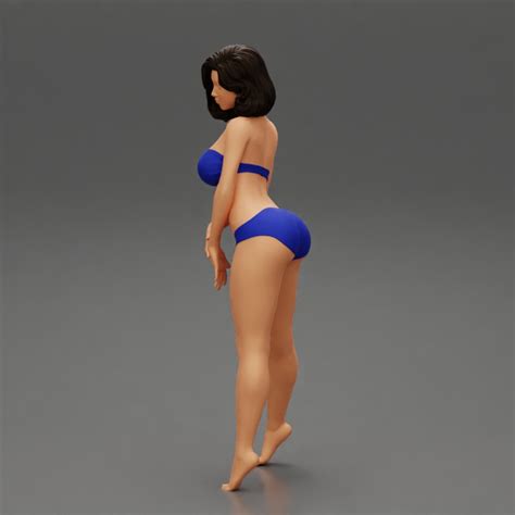 3D Printable Sexy Girl In Bikini Standing By 3DGeschaft Miniatures Figures