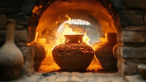fiery pottery kiln photo pottery kiln fire   stockcake