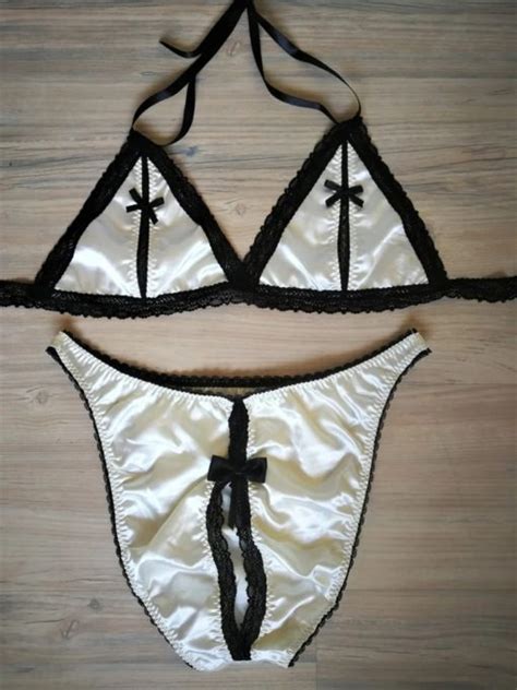 Sexy Sissy Lingerie Set In Pink Blue Black And White