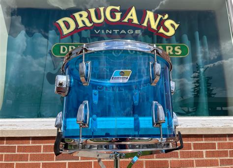 1970s Ludwig Vistalite 10x14 Tom Drum Blue Drugans Drums And Guitars