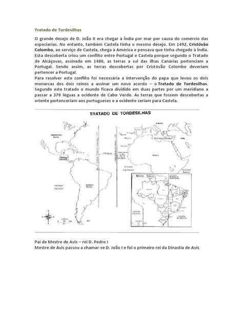 Apresente A Principal Determinação Do Tratado De Tordesilhas - Tratado de Tordesilhas: Divisão do Mundo | PDF | Turismo na Europa ...