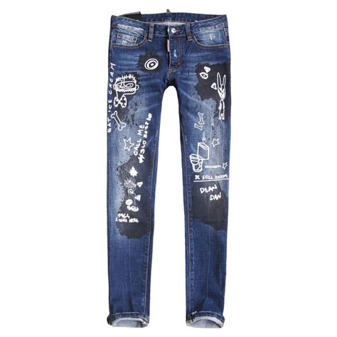 Женские джинсы с рисунками - 81 фото
