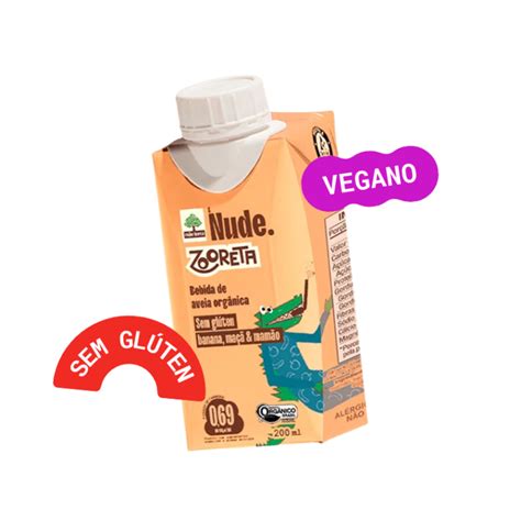Nude Zooreta Sabor Banana Mamão Maçã ml Bebida de aveia