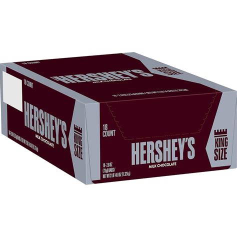 Amazon.com : HERSHEY'S Milk Chocolate King Size, Candy Bars, 2.6 oz (18