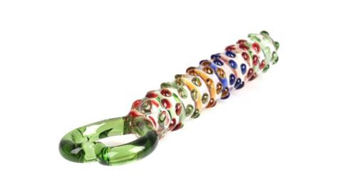 Glass Dildo Pyrex Penis Heart Shape Handle Massage Stick Pyrex Female Sex Toy