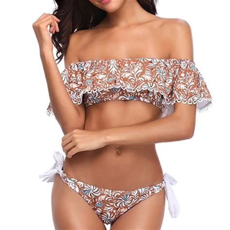 Swim Hot Off Shoulder Ruffle Bikini Set 3 Colors Poshmark