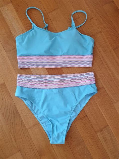 Fantastisches Bikini Gr XL 44 Türkis mit Applikationen Neu gemäss Beschreibung in